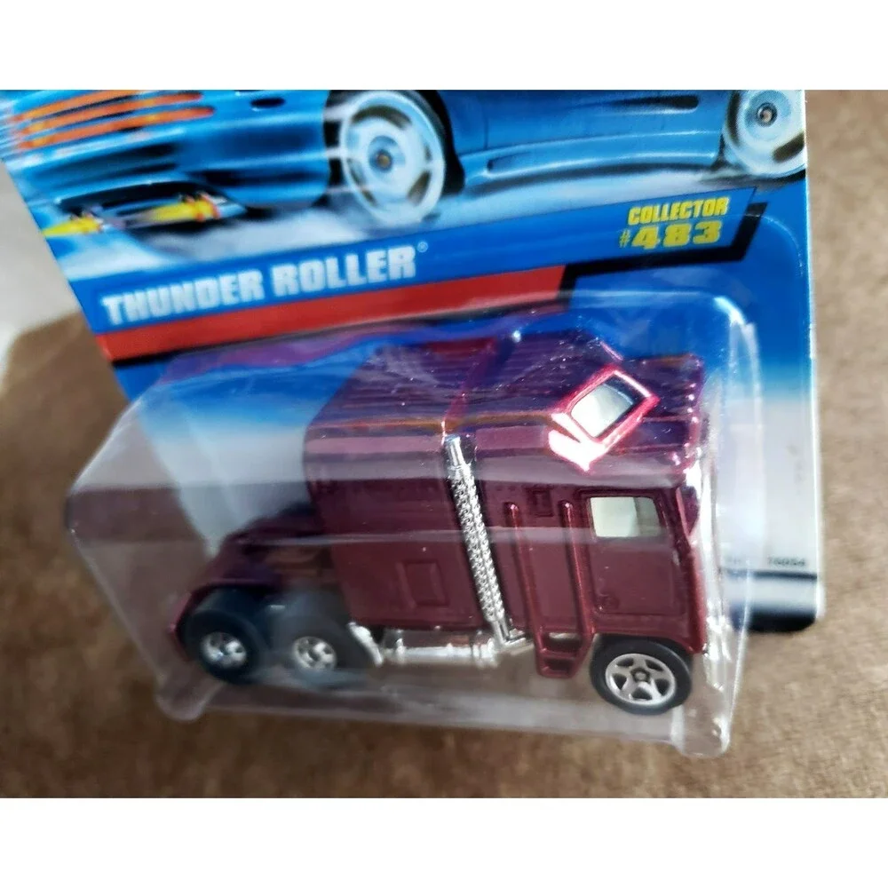 1996 Hot Wheel THUNDER ROLLER Metalflake Dark RED 483 MAINLINE SERIES 16054 1:64